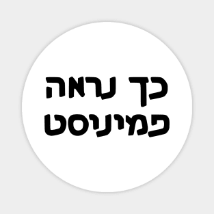 This Is What A Feminist Looks Like (Hebrew, Masculine) Magnet